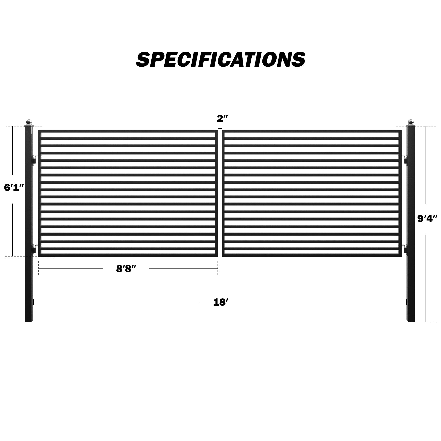 ZUMI Brooklyn Style Dual Swing Driveway Gates