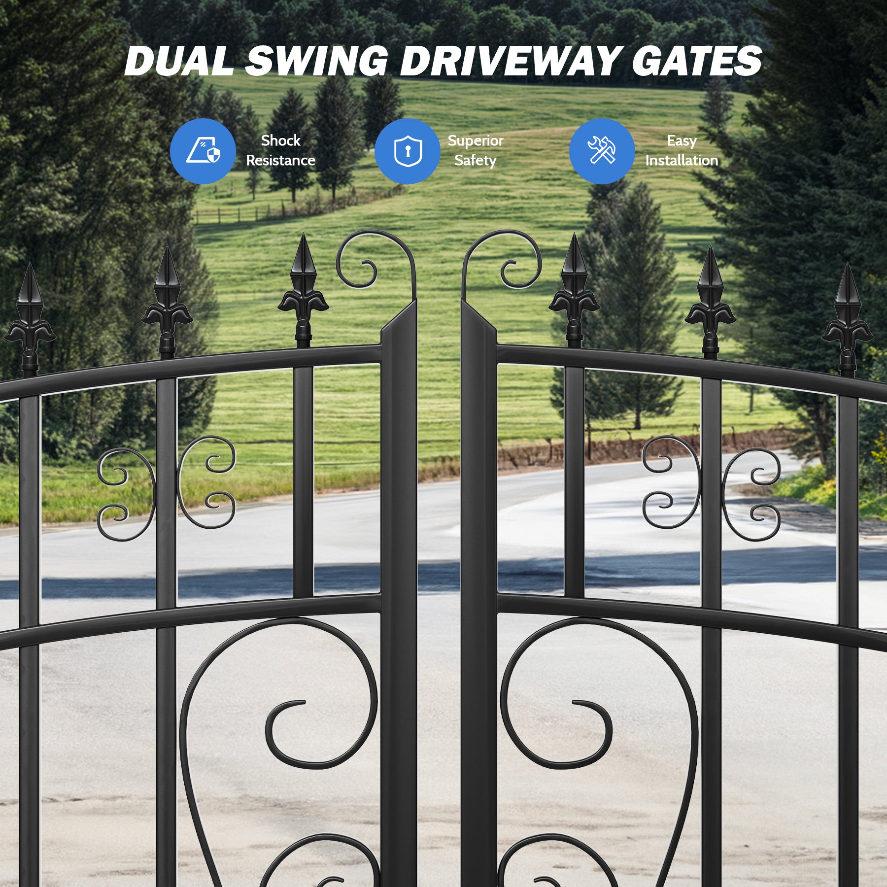 ZUMI Greenwich Style Dual Swing Driveway Gates