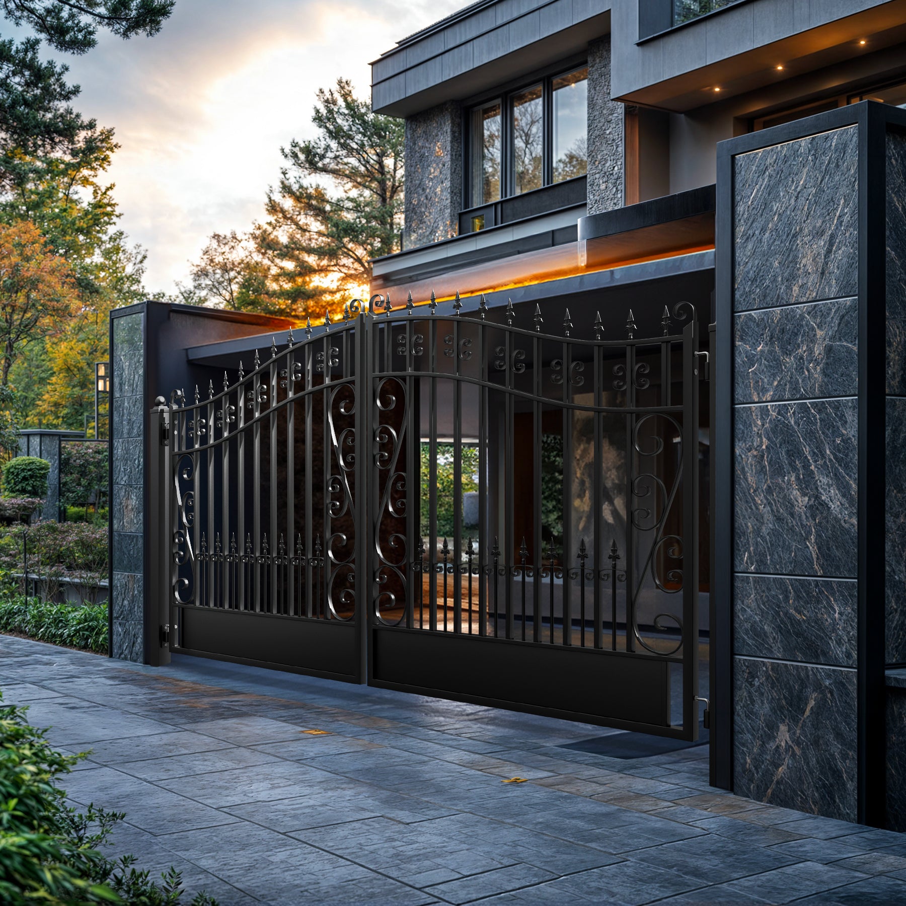ZUMI Greenwich Style Dual Swing Driveway Gates