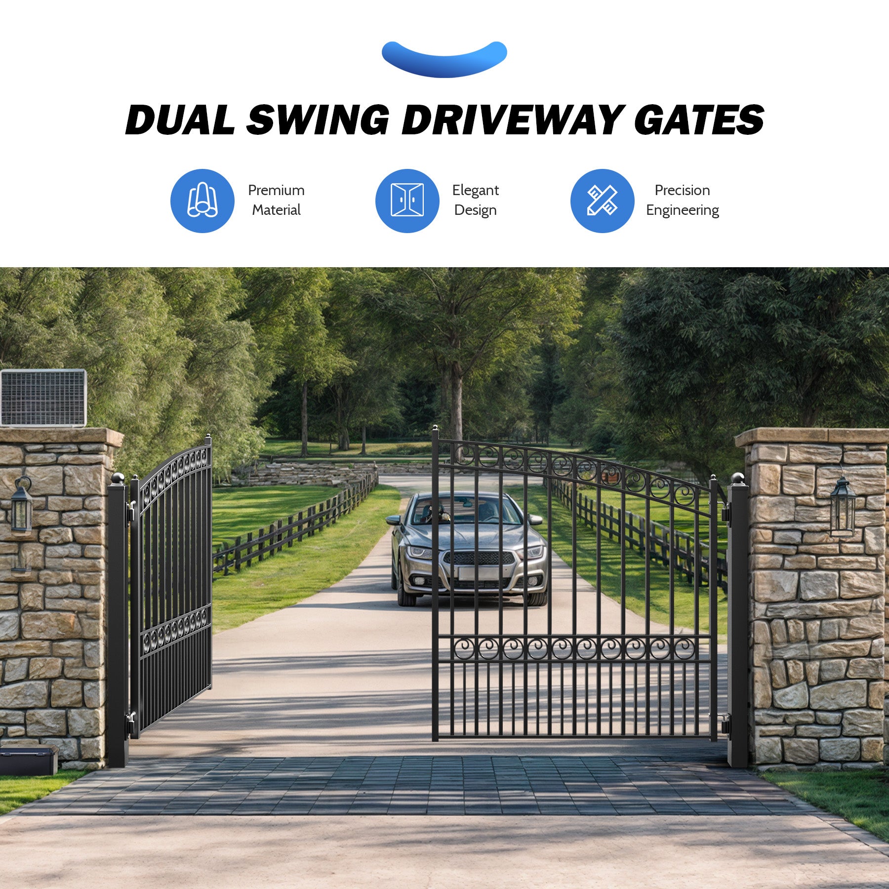 ZUMI Opera Style Dual Swing Driveway Gates