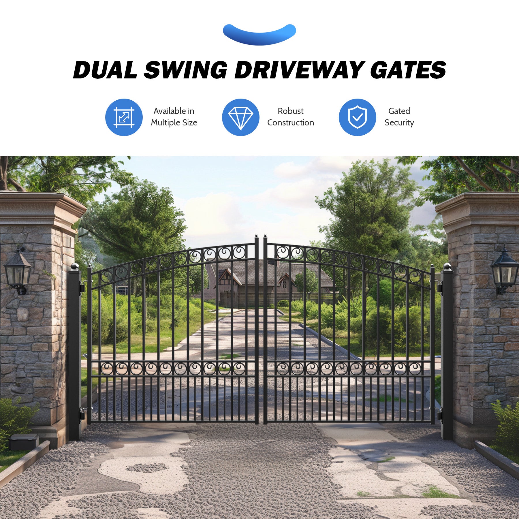 ZUMI Opera Style Dual Swing Driveway Gates